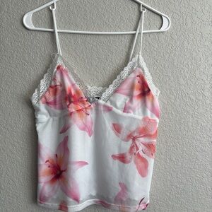 Streetwear Society Pink Floral Camisole with Lace